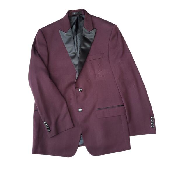Michael Strahan Collection Red Black Diamond Blazer Jacket Sport Coat Sz 40R - Picture 1 of 16
